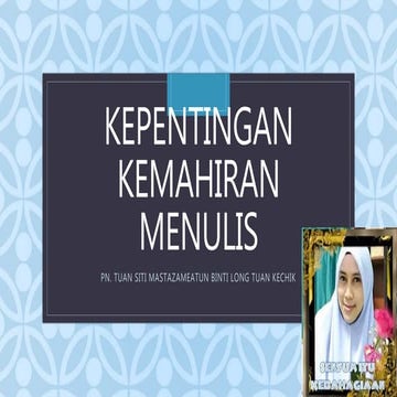 Kepentingan kemahiran menulis