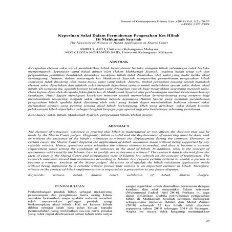 KEPERLUAN SAKSI DALAM PERMOHONAN PENGESAHAN KES HIBAH DI MAHKAMAH SYARIAH