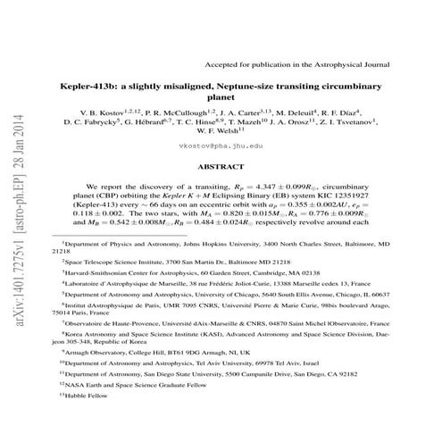 Kepler 413b a_slightly_misaligned_neptune_size_transiting_circumbinary_planet