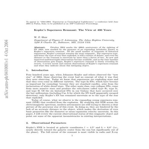 Keplers supernova remmant_the view_at_400_years