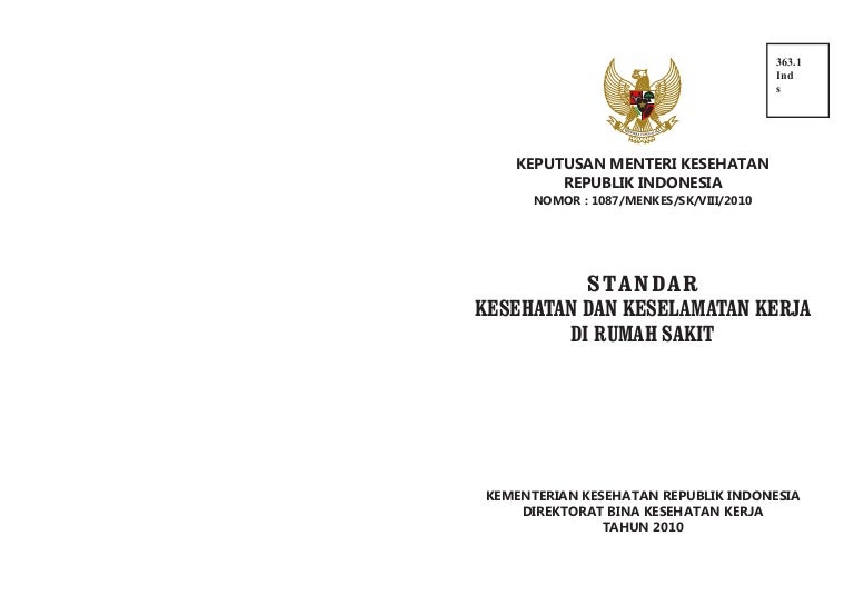 Kepmenkes 1087 Standar K3 Rs