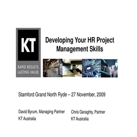 Kepner Tregoe  Developing Your Hr Project Management Skills