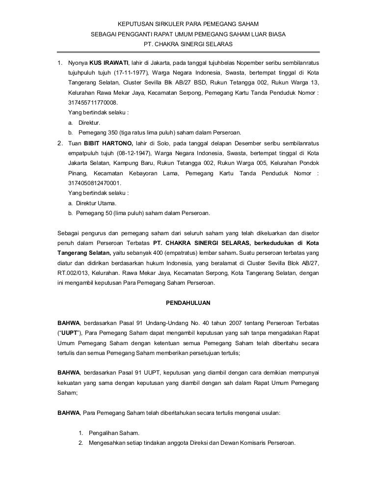 Keputusan Sirkuler Para Pemegang Saham Pengalihan Saham By HubSpot 3986661 views Be A Great Product Leader Amplify.