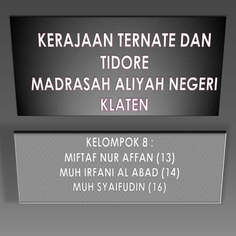 Kerajaan ternate dan tidore