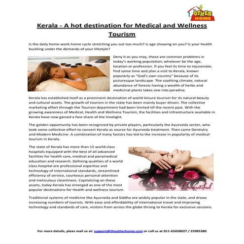 Kerala - A hot destination for Medical and Wellness Tourism