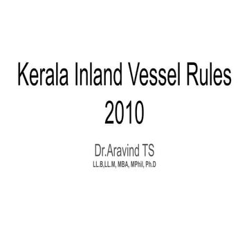 Kerala inland vessel rules 2010