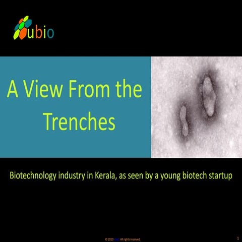 Biotechnology Industry in Kerala: A view from the Trenches