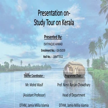 KERALA STUDY TOUR REPORT FOR TOURISM STUDENT | PDF