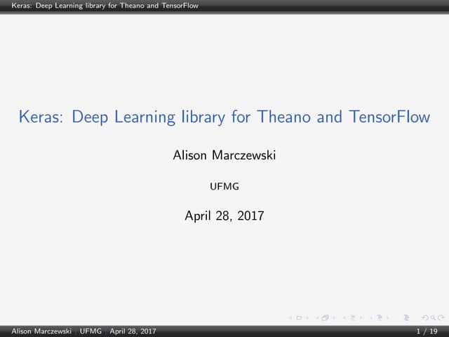 Basic ideas on keras framework