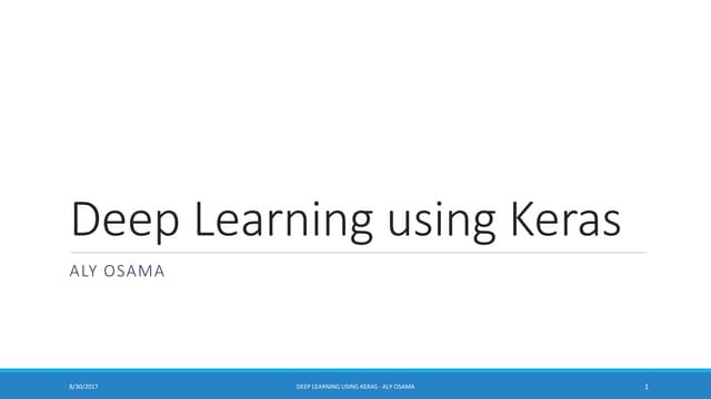 Deep Learning using Keras