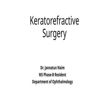 REFRACTIVE SURGERY presentation (lasik-) | PPTX