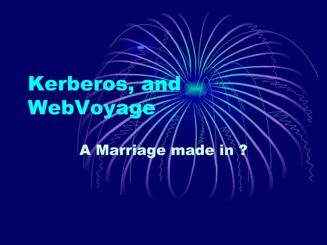 Kerberos and WebVoyage
