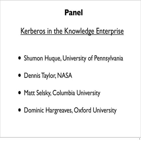 Kerberos at Penn (MIT Kerberos Consortium)
