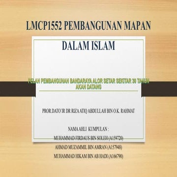 A163782 Pembangunan Mapan Mengikut Islam Bandaraya Ipoh | PPTX