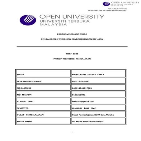 Kerja kursus model assure DOCX