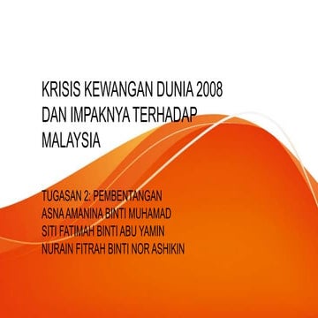 KRISIS KEWANGAN GLOBAL