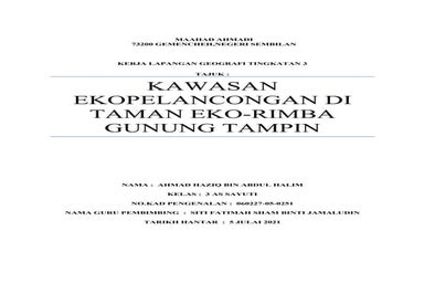 Kerja lapangan geografi tingkatan 3