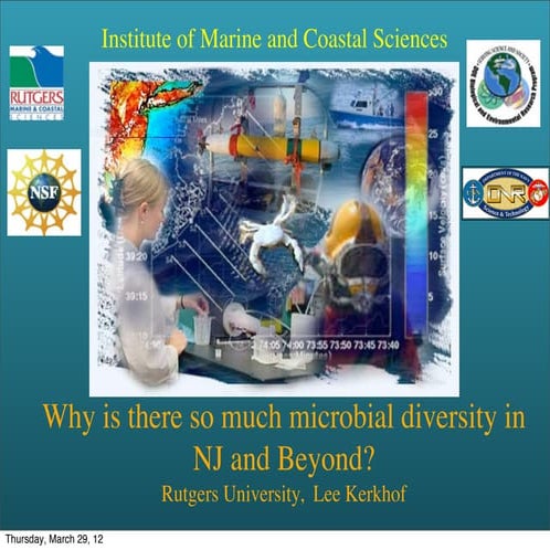 East Coast MARE Ocean Lecture Mar 29, 2012 - Why is there so much microbial d...