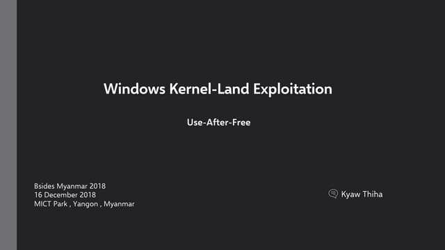 WIndows Kernel-Land exploitation