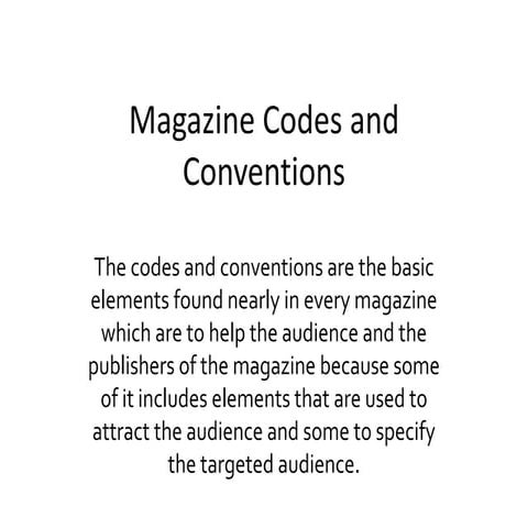 Kerrang magazine codes and conventions | PPTX