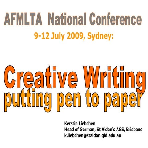 Creative writing - Kerstin Liebchen