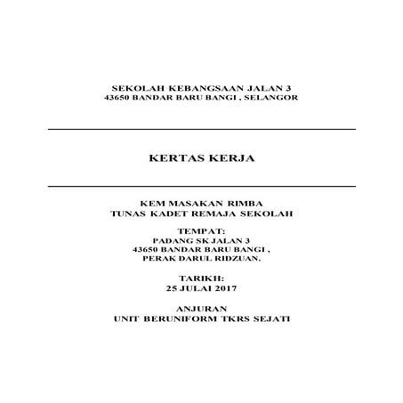 Kertas kerja-masakan rimba