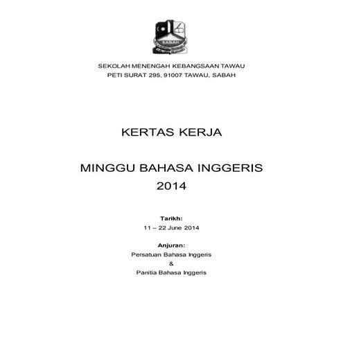 Kertas kerja minggu bahasa