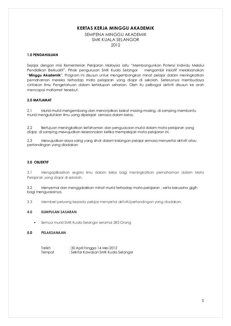 Kertas Minggu Akademik Kusel