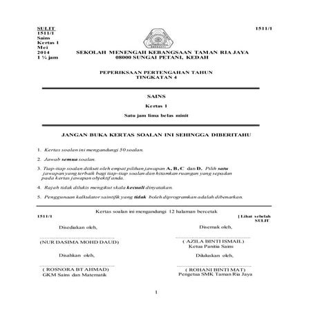 Kertas 1 ppt 2014