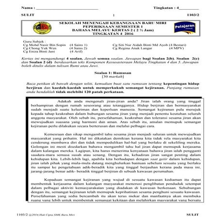 BAHASA MALAYSIA TINGKATAN 4 KERTAS 2