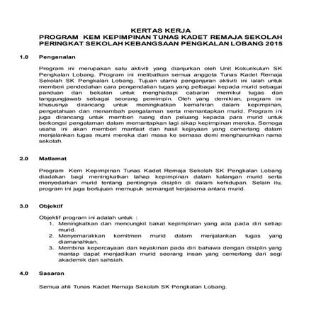 Kertas cadangan kem tkrs