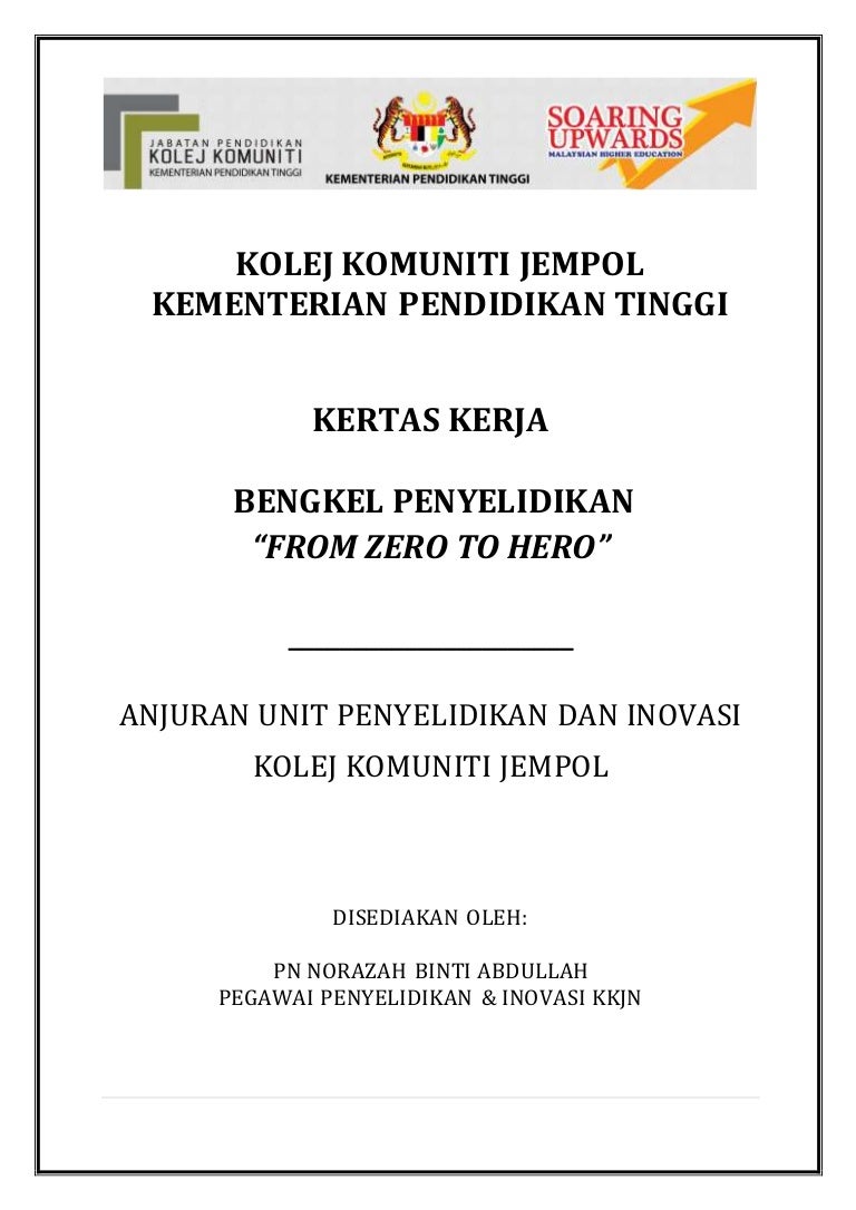 Kertas Kerja Bengkel Penyelidikan