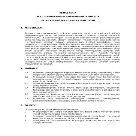 Kertas kerja hari anugerah