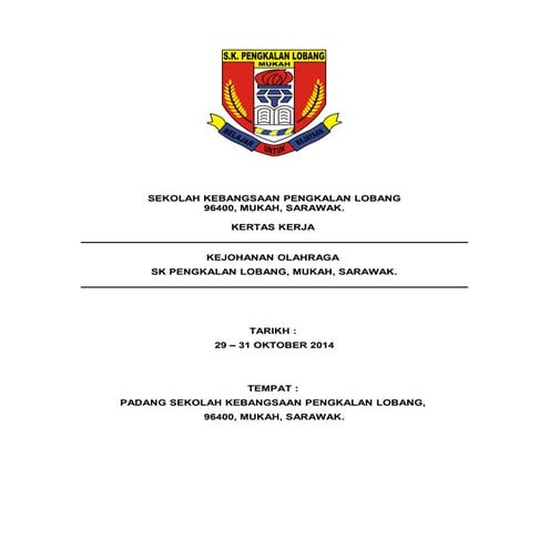 kertas kerja kejohanan olahraga 2014
