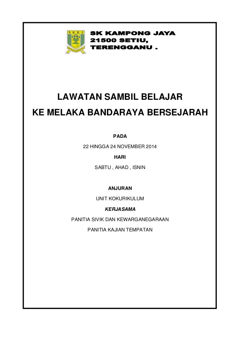 Surat Kiriman Tidak Rasmi Lawatan Ke Zoo Negara