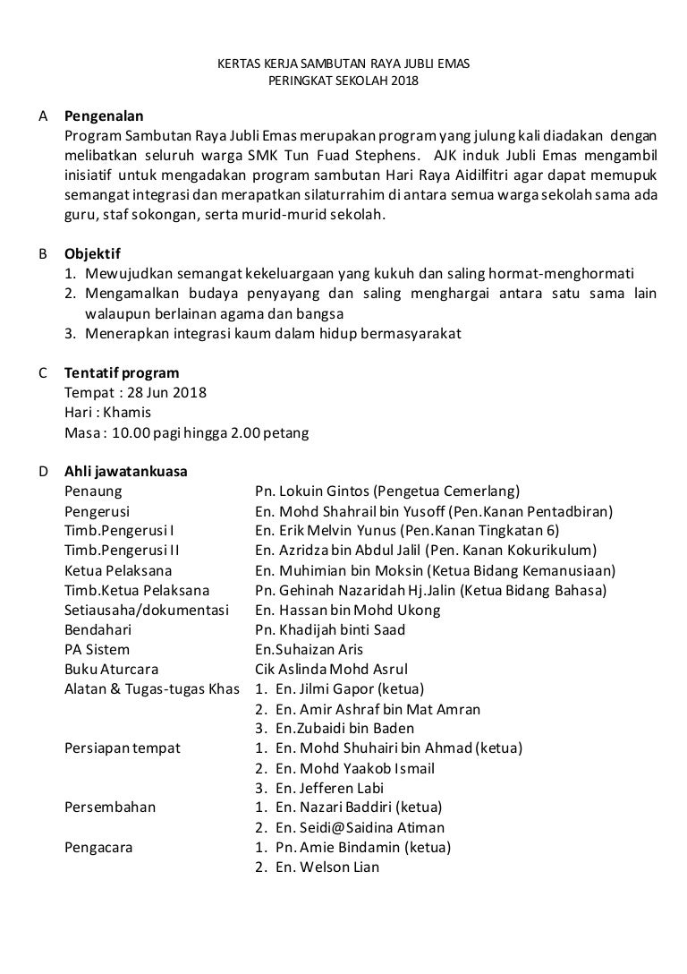 Kertas Kerja Program Sekolah Sihat - poletoday