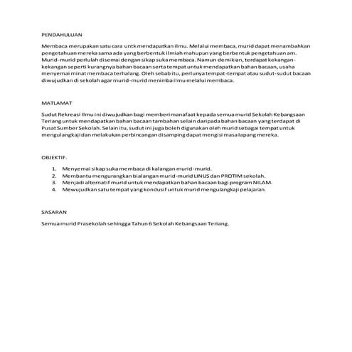 Kertas kerja sudut rekreasi ilmu