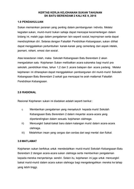 contoh kertas kerja sains sukan