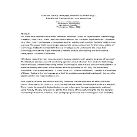 Lisa Kervin: Abstract