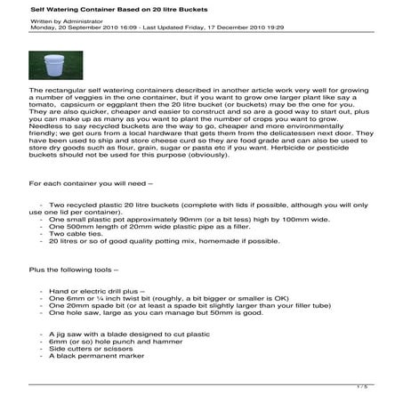 Self Watering Container Gardens for Drought Gardening