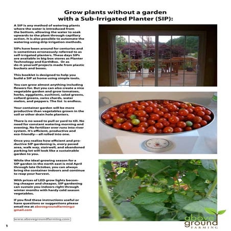 Sub-Irrigated Planter: Grow Plants without a Garden