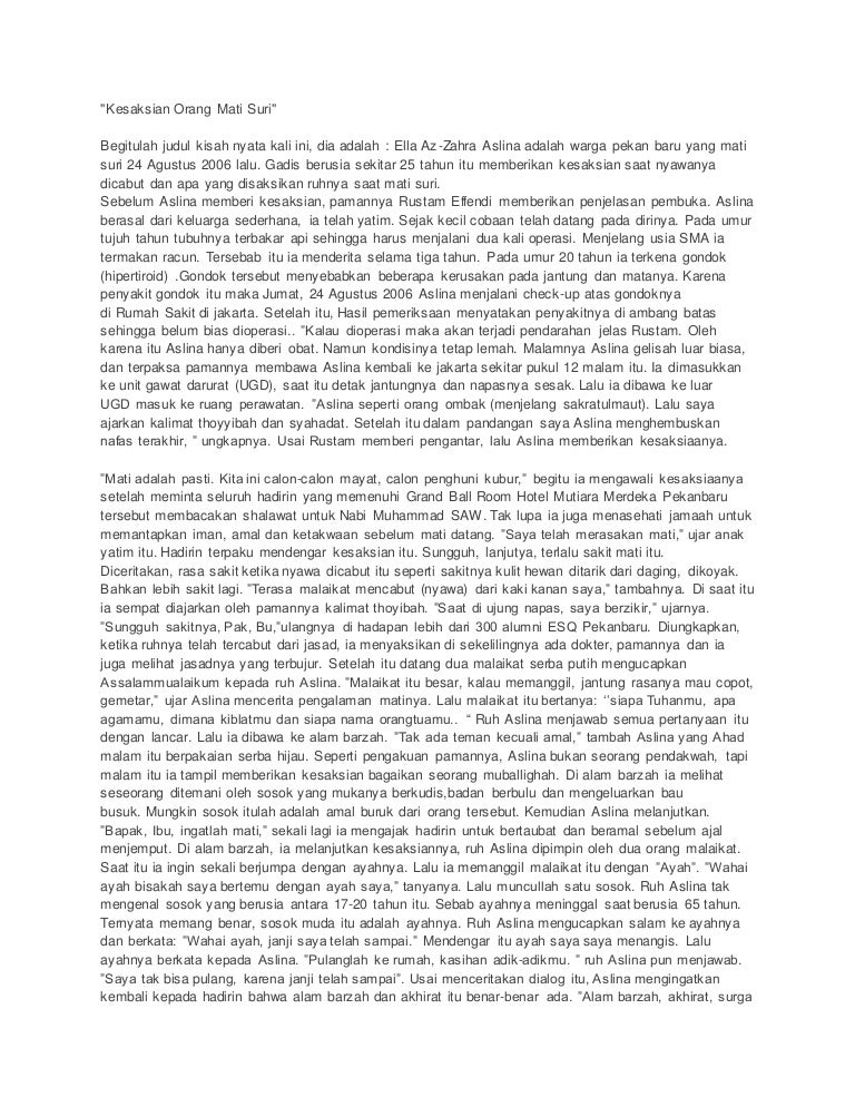 Kesaksian orang mati suri