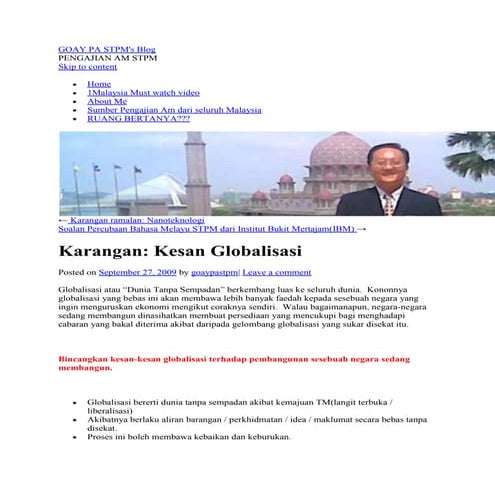 Kesan globalisasi