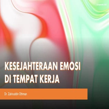 Kesejahteraan Emosi di Tempat Kerja [2020]