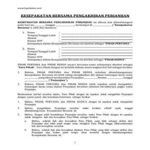 Contoh Akta Pembagian Hak Bersama (APHB) | DOCX
