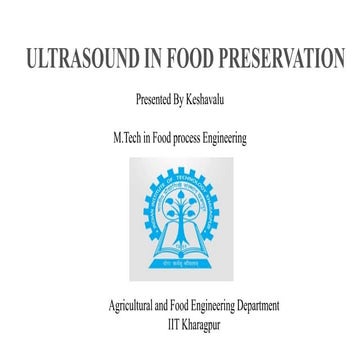 Ultrasound in food preservation