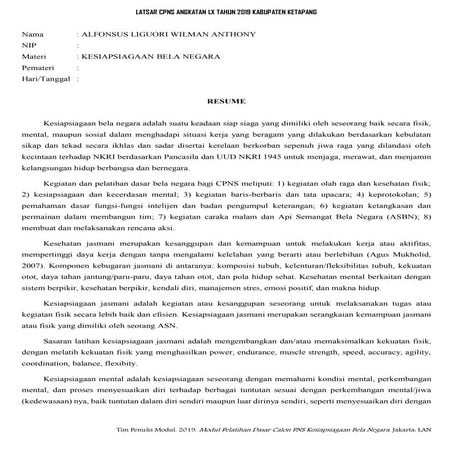 Kesiapsiagaan Bela Negara