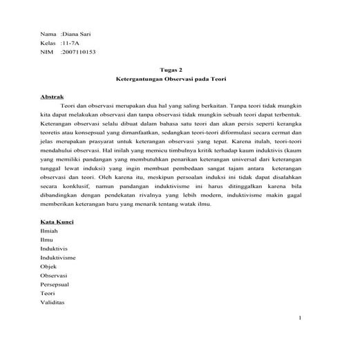 Ketergantungan Observasi pada Teori