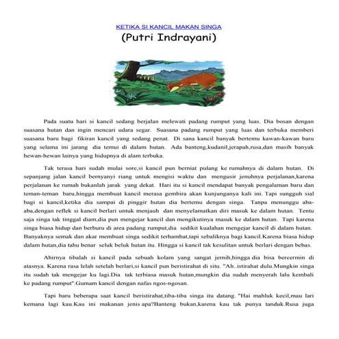 Ketika si kancil makan singa