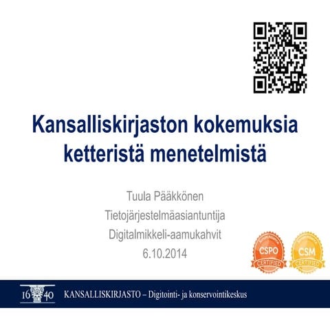 Ketterä kirjasto - Digital Mikkeli aamukahvit 6.10.2014